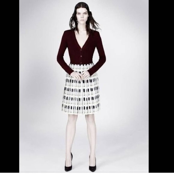 ICONIC PRADA LIPSTICK Pleated Silk SKIRT RUNWAY S/S 2000 Y2K IT 40/ 4 - Picture 11 of 13